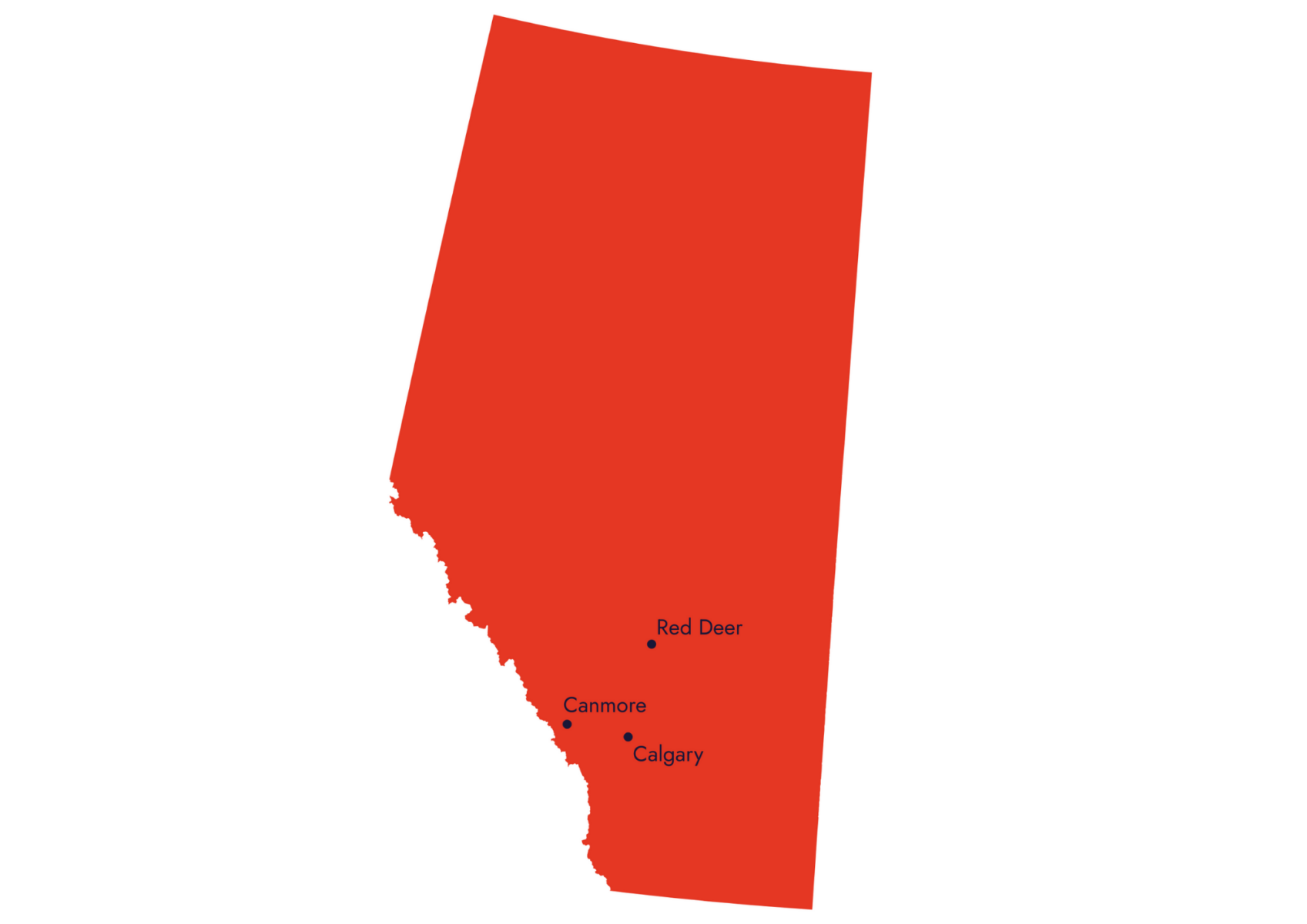 Landkarte für Alberta