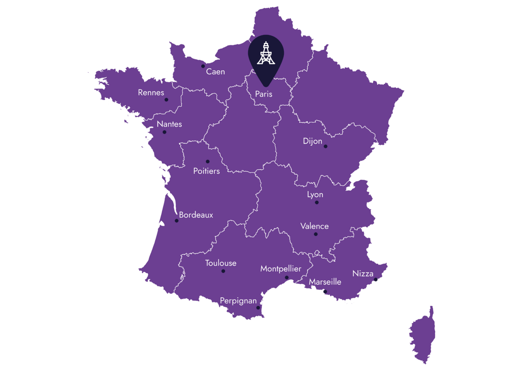 Landkarte von Frankreich