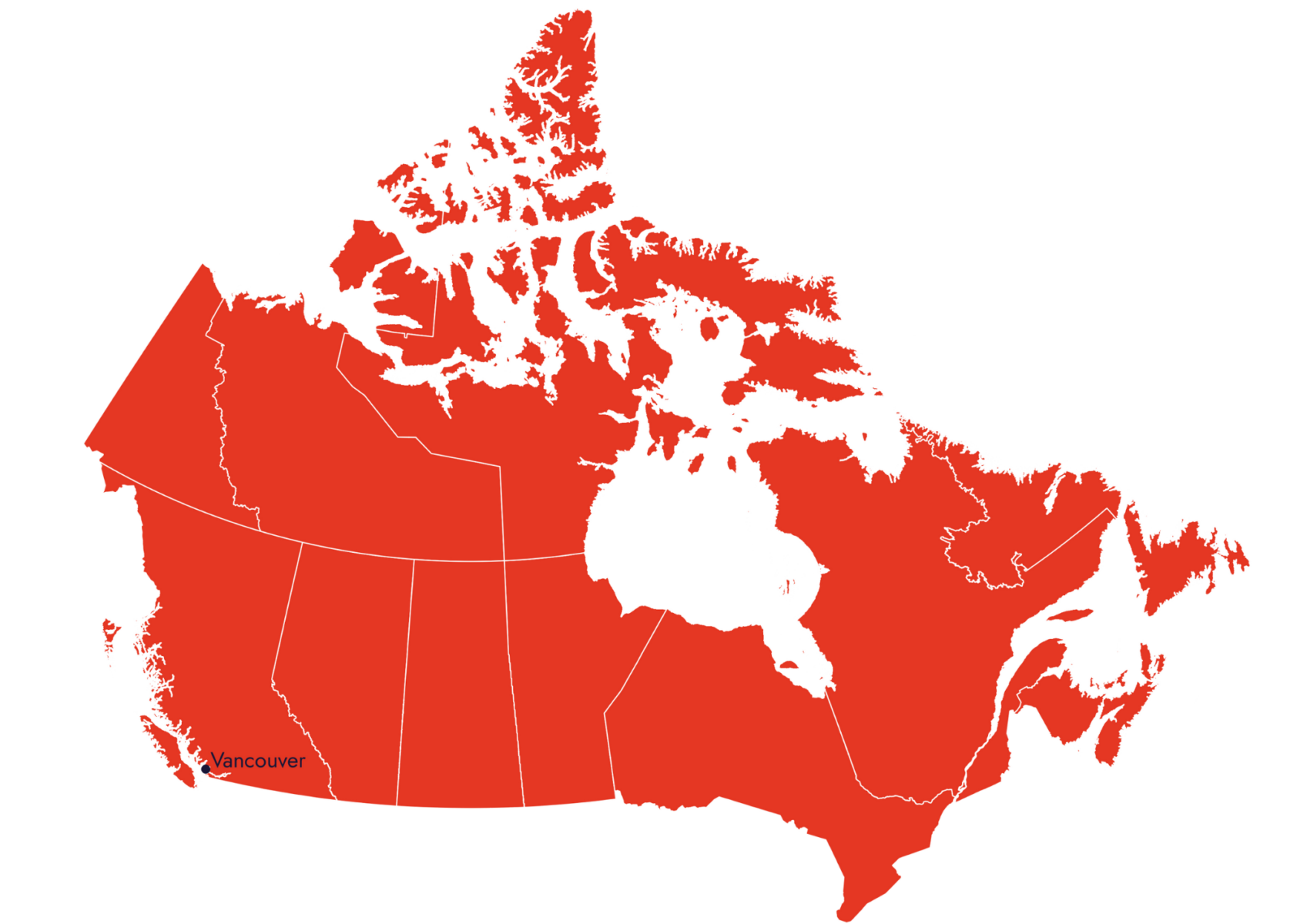 Landkarte für Kanada CAMPS Vancouver