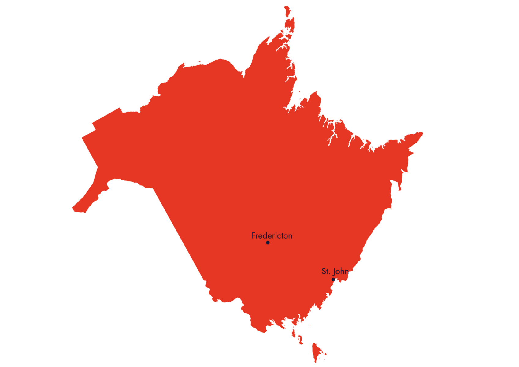 Landkarte von New Brunswick