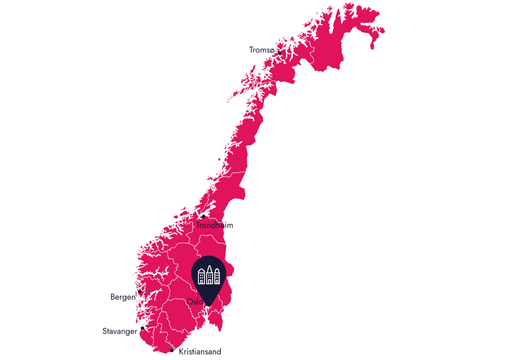 Landkarte für Norwegen