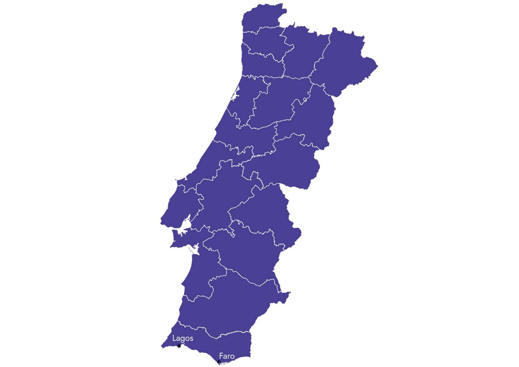 Landkarte für Portugal Praktikum