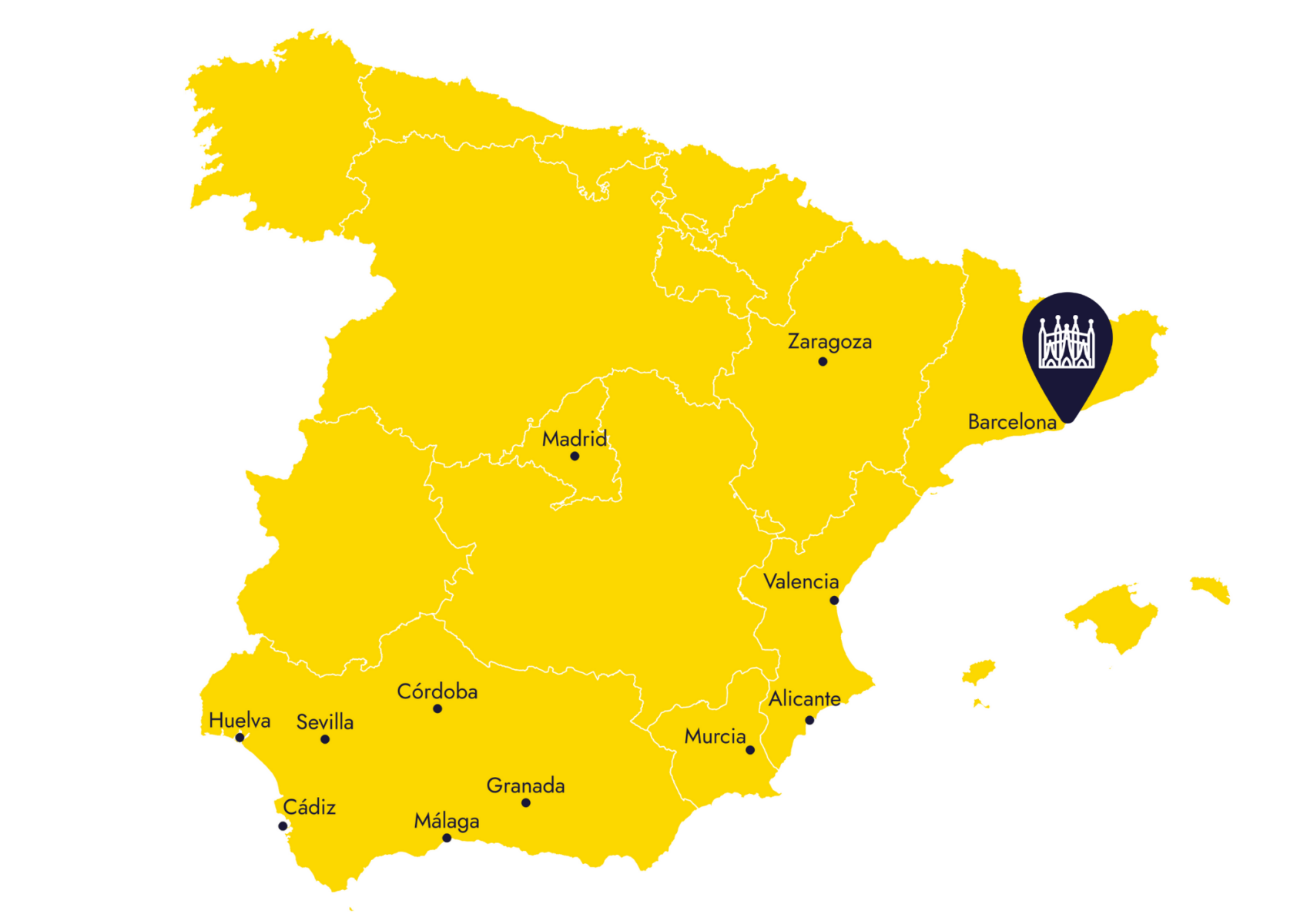 Landkarte für Spanien
