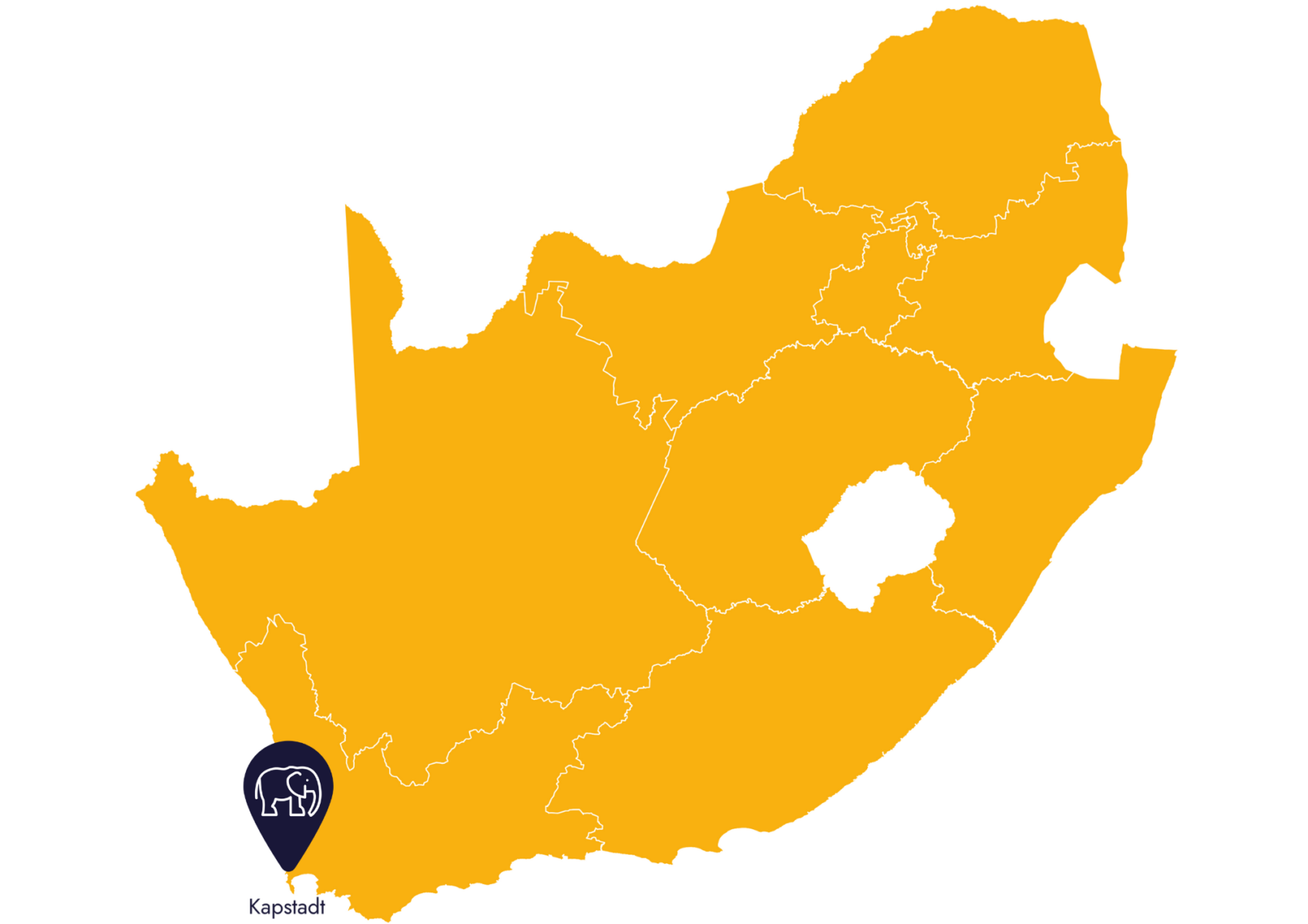 Landkarte für Süd Afrika