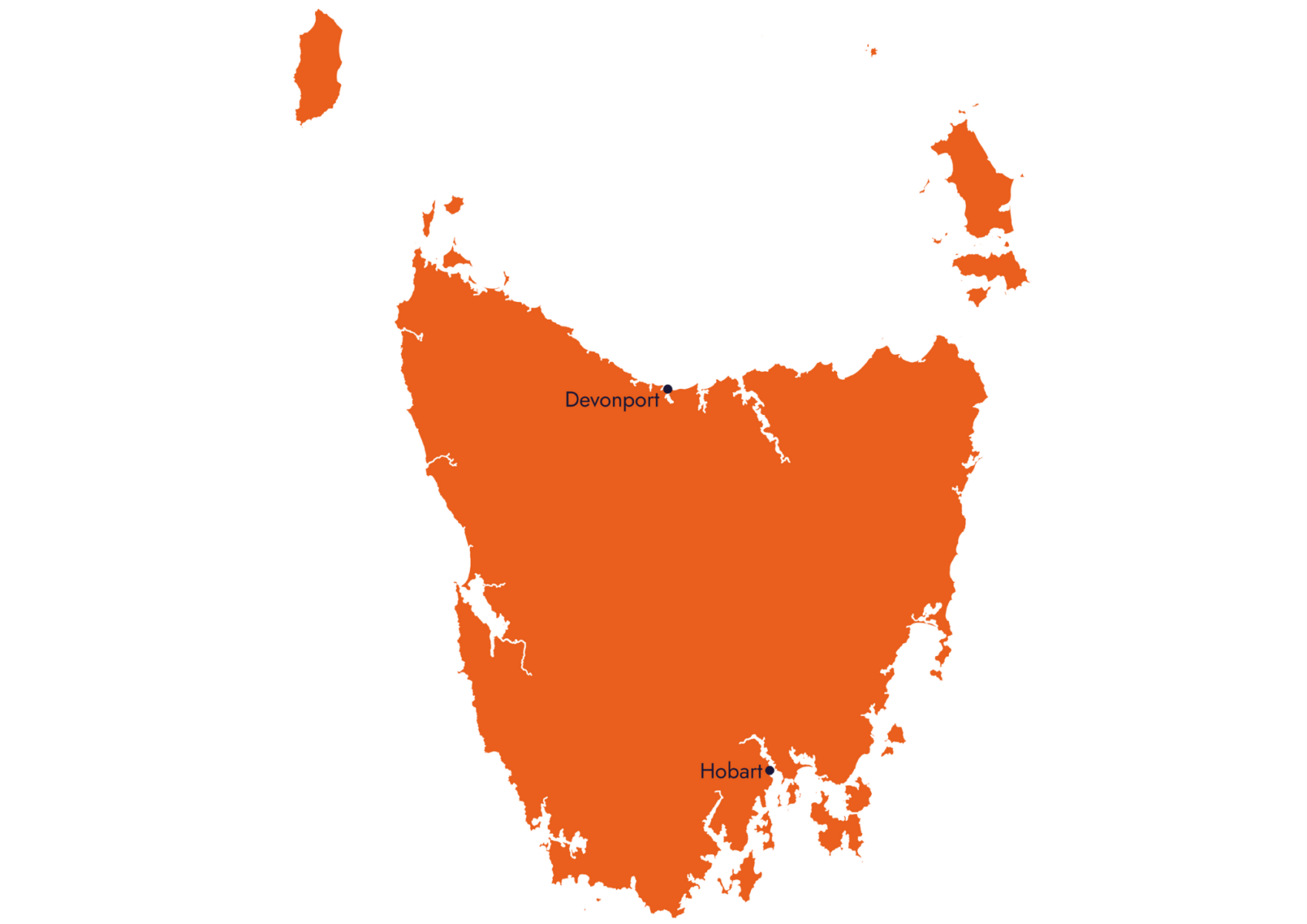 Landkarte von Tasmanien